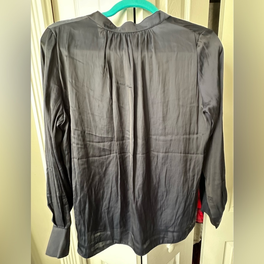 RARE ZADIG & VOLTAIRE NWT Tink Satin Tunic Blouse in Encre—S - Picture 10 of 14
